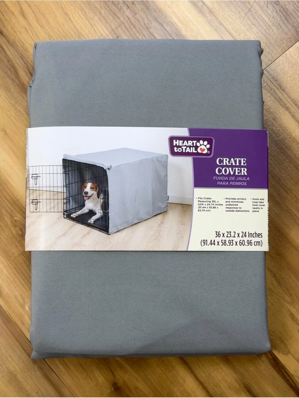 Heart to Tail Gray Crate Cover for Small Pets